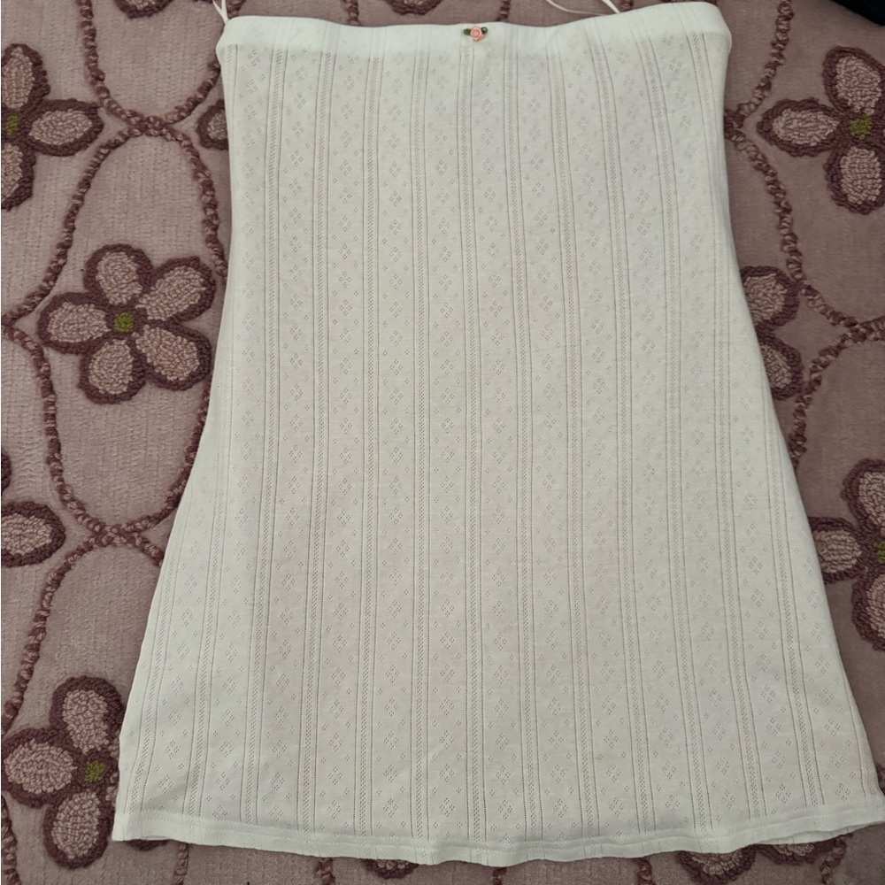 Frankie dress white pointelle - with jean